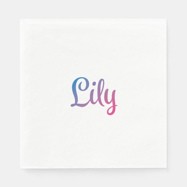 Lily Stylish Cursive Serviette (Vorderseite)