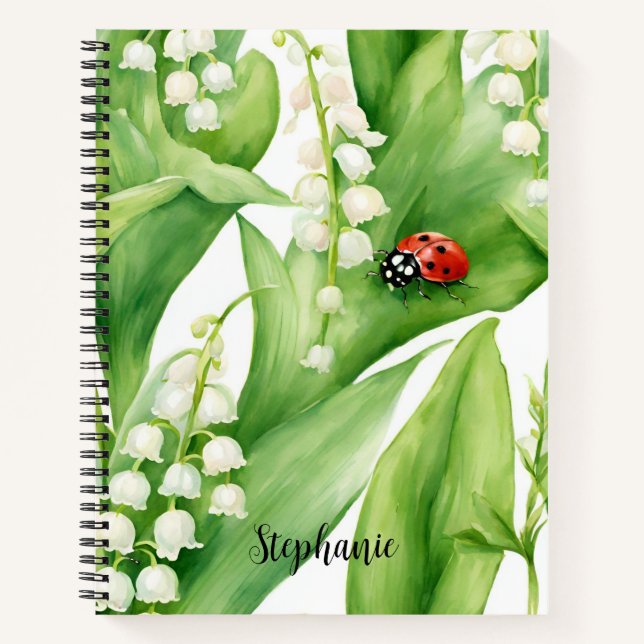 Lily the Vally Lady Bug Themed Notebook Spiral Notizbuch (Vorderseite)