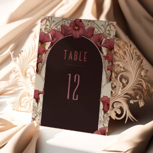 Lily-Tischkarten Vintage Art Nouveau Hochzeit Einladung