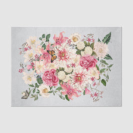 Lily und Peony Pink Garden Vertical Bouquet Silver Seidenpapier
