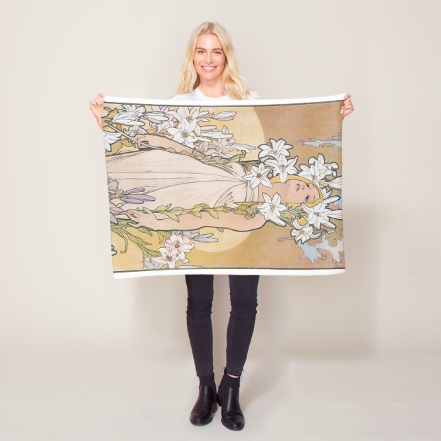 Lily (vier Blume), Alphonse Mucha Fleecedecke (Beispiel)