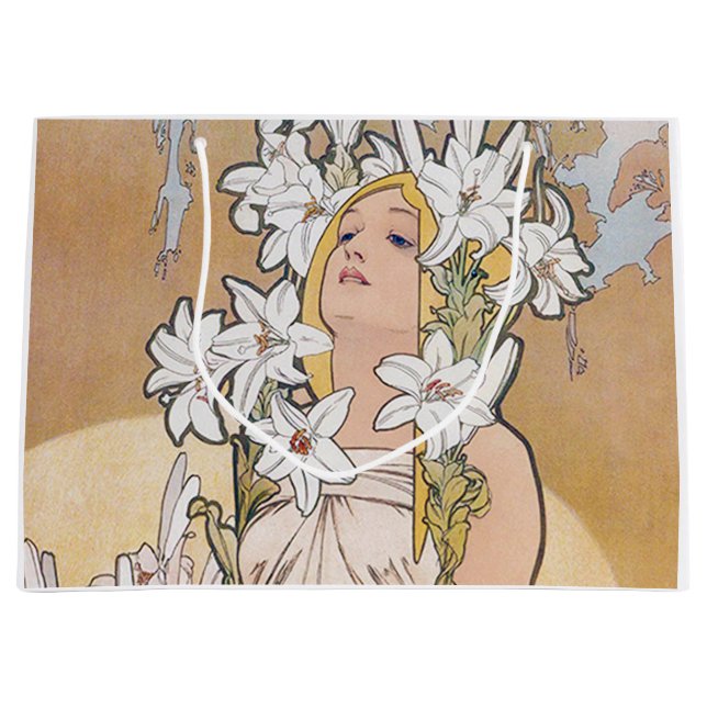 Lily (vier Blume), Alphonse Mucha Große Geschenktüte (Vorderseite)