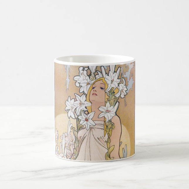 Lily (vier Blume), Alphonse Mucha Kaffeetasse (Mittel)