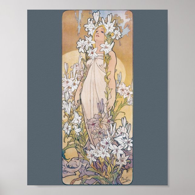 Lily (vier Blume), Alphonse Mucha Poster (Vorne)