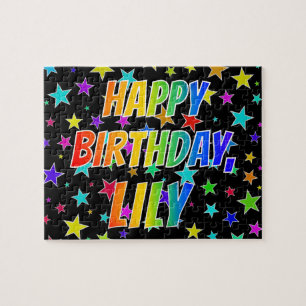 "LILY" Vorname, Spaß "GLÜCKLICHER GEBURTSTAG" Puzzle