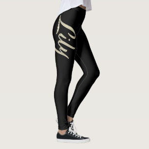 Lily white gold Handwriting Hose Leggings