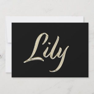 Lily white gold Handwriting Karte