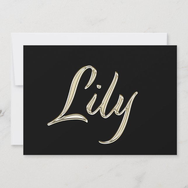 Lily white gold Handwriting Karte (Vorderseite)