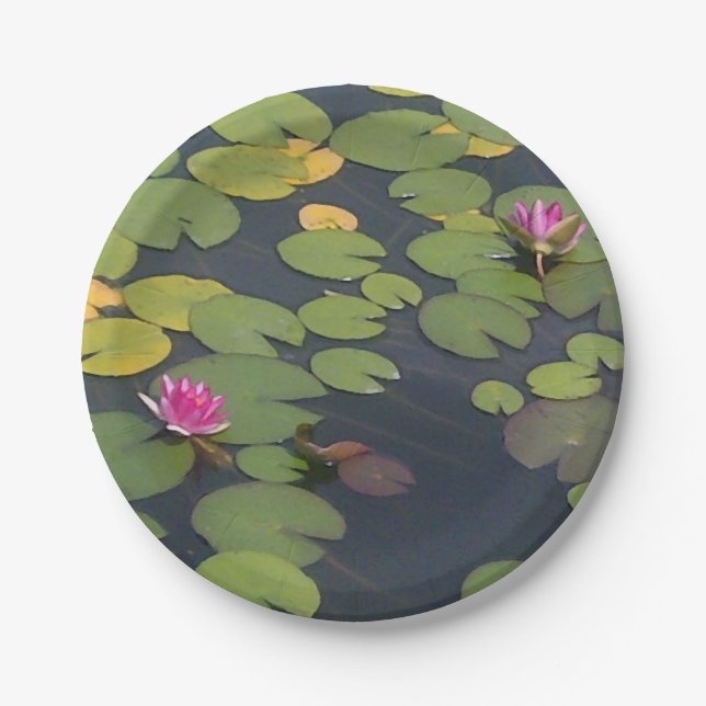 Lilypad Pond Painting Monet Pappteller (Vorderseite)
