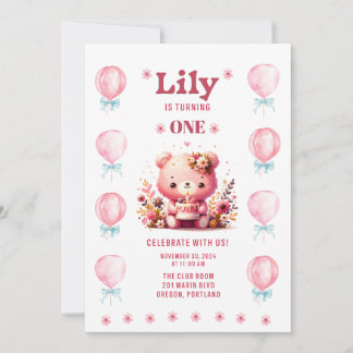 Lily's erster Geburtstag Einladung