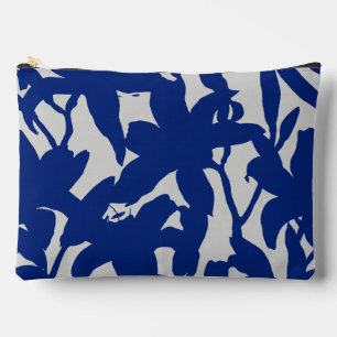 Lilyshade Noir-Bold Botanical In Tiefblau und Weiß Zubehörtasche