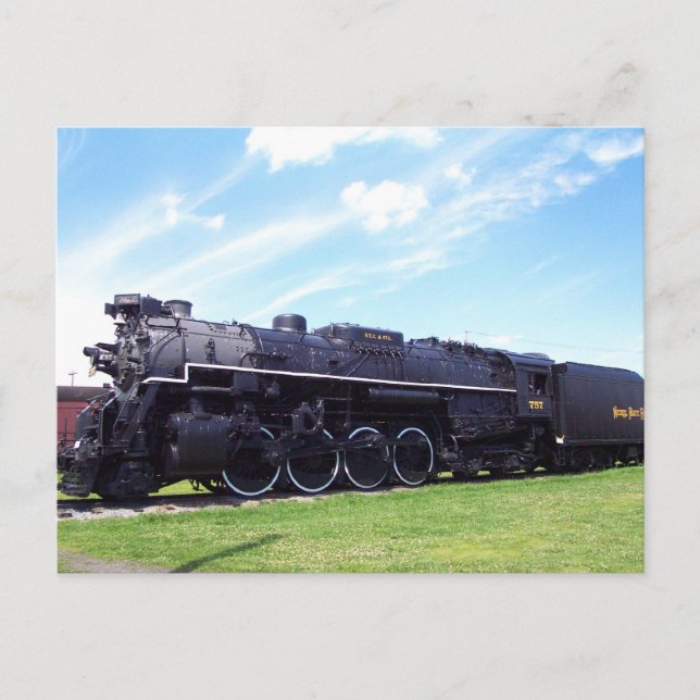 Lima-Baldwin Locomotive Nickelplatten Bahn #757 Postkarte (Vorderseite)