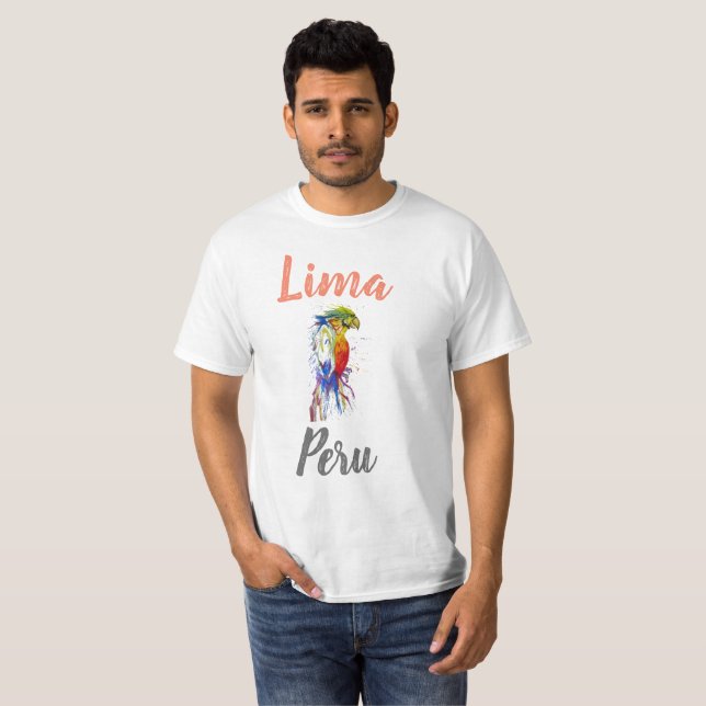 Lima Peru, Papagei T-Shirt (Vorne ganz)