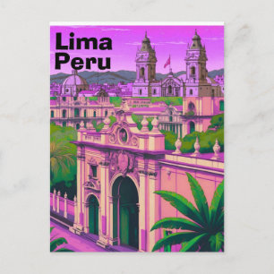 Lima Peru Reise Postkarte, Peru Reise Kunst, Lima Feiertagspostkarte