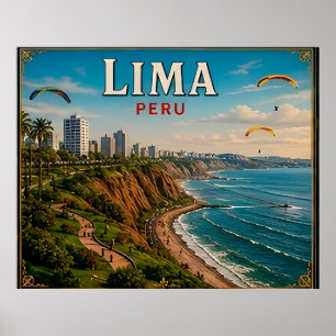 🧲 Lima Peru Reiseandenken für Urlaubserinnerungen Poster