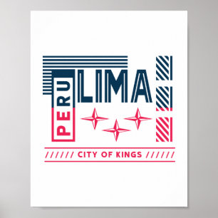 Lima Peru Stadt der Könige Urban Typography Design Poster