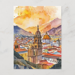 Lima, Peru Stadtbild Aquarell Postkarte