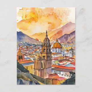 Lima, Peru Stadtbild Aquarell Postkarte