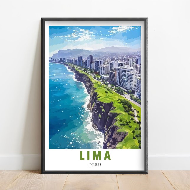 Lima Poster - Miraflores Cliffs Art - Lima Peru Ar (Von Creator hochgeladen)