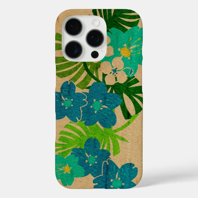 Limahuli Garden Hawaiian Imitats Wood Turq Case-Mate iPhone Hülle (Rückseite)