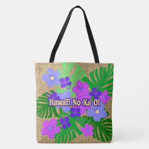 Limahuli Garden Vintag Hawaiian Floral Beach Bag