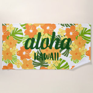 Limahuli Garden Vintag Hawaiian Floral Papaya Strandtuch