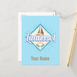 Limassol City Cyprus Retro Segelschiff Vintag Feiertagspostkarte