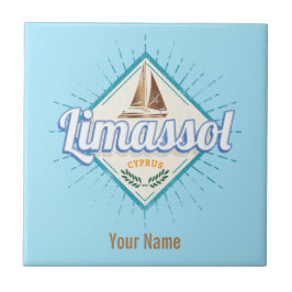 Limassol City Cyprus Retro Segelschiff Vintag Fliese