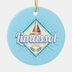 Limassol City Cyprus Retro Segelschiff Vintag Keramik Ornament