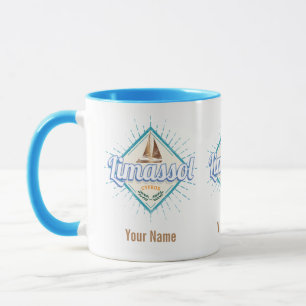 Limassol City Cyprus Retro Segelschiff Vintag Tasse