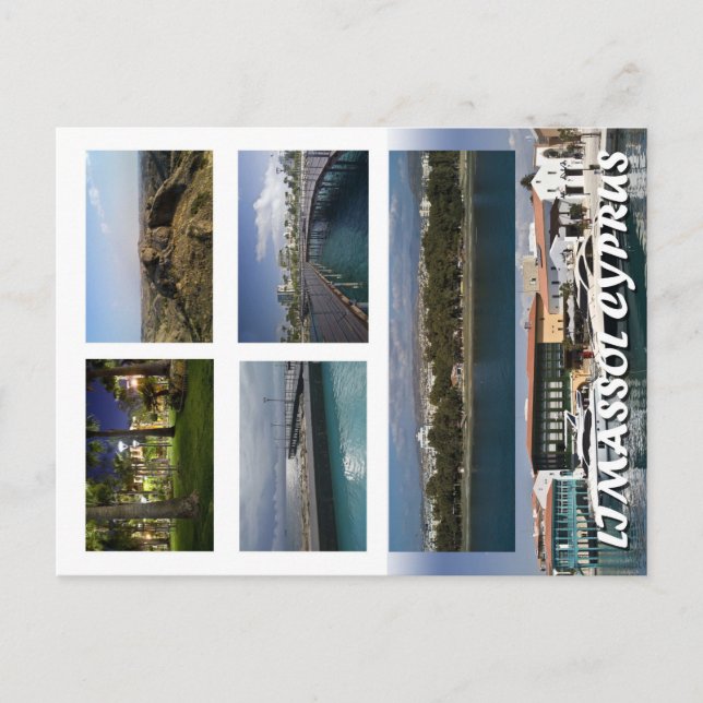 Limassol cyprus Postcard Stadt Nacht modern Postkarte (Vorderseite)