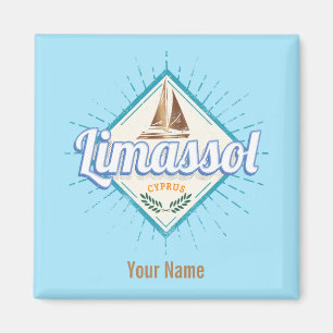 Limassol Stadt Zypern Retro-Segelschiff Vintage Magnet
