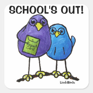 LimbBirds quadratische Aufkleber, glatt Quadratischer Aufkleber