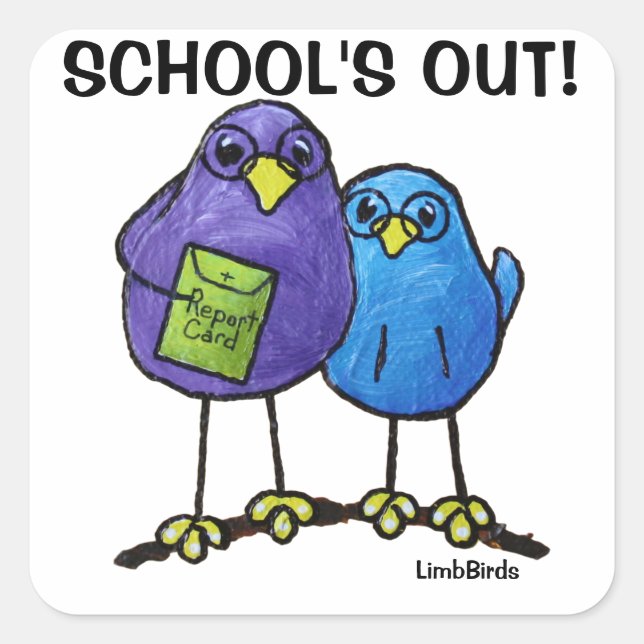 LimbBirds Square Sticker, glänzend Quadratischer Aufkleber (Vorderseite)