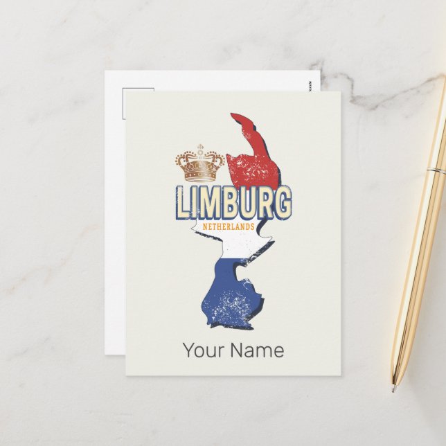 Limburg Niederlande Karte Niederländisch Vintag So (Vorderseite/Rückseite Beispiel)