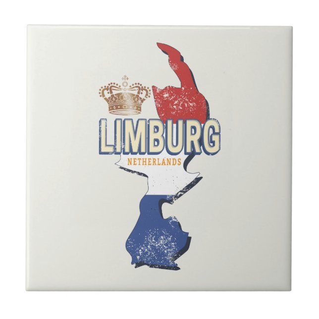 Limburg Niederlande Karte Niederländisch Vintag So Fliese (Vorderseite)