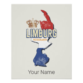 Limburg Niederlande Karte Niederländisch Vintag So Poster