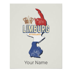 Limburg Niederlande Karte Niederländisch Vintag So Poster