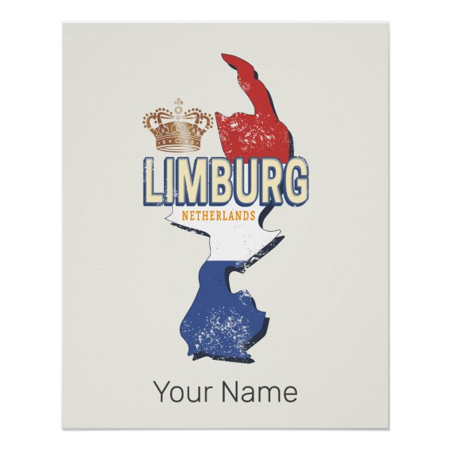 Limburg Niederlande Karte Niederländisch Vintag So Poster (Vorderseite)