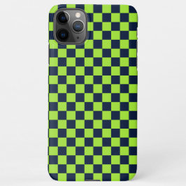 Lime and navy checkerboard pattern iPhone 11Pro max hülle