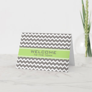 Lime Gray Chevron Employee Welcome to the Team Karte