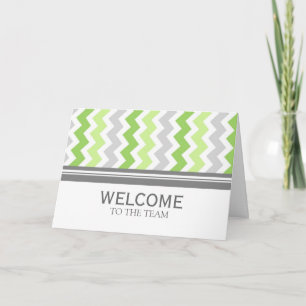 Lime Gray Chevron Employee Welcome to the Team Karte