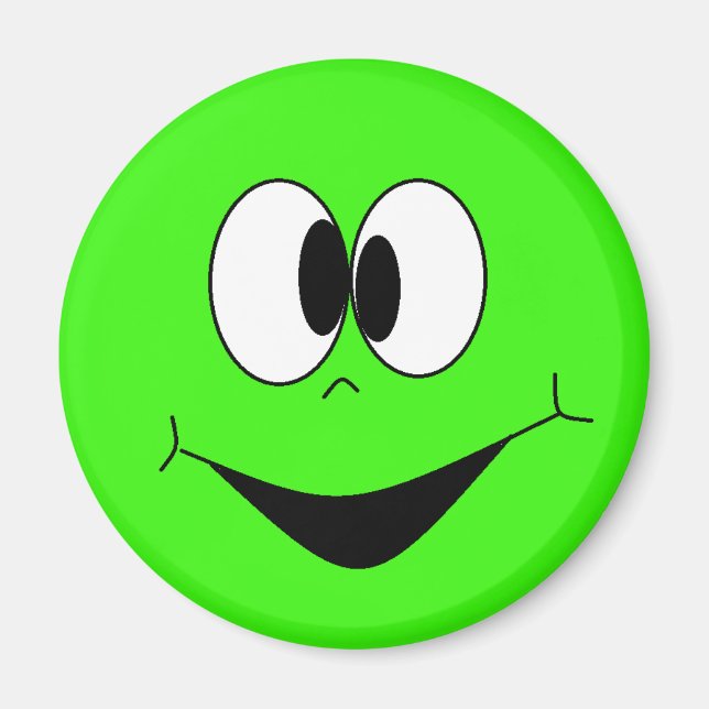 Lime Green Albern Googlie Eyes Face Magnet (Vorne)