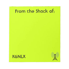 Lime Green Amateur Radio Call Sign Notepad Notizblock