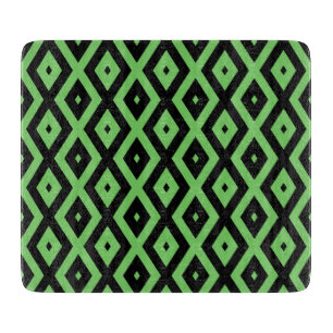 Lime green and black diamond pattern schneidebrett