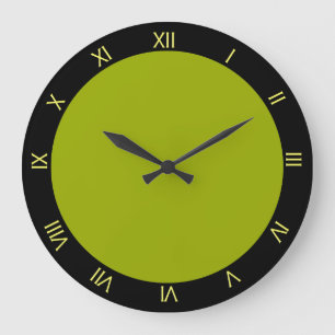 Lime Green and Black Kitchen Wall Clock Große Wanduhr