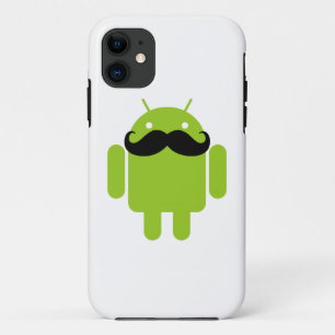 Lime Green Android Robot Mustache iPhone 11 Hülle