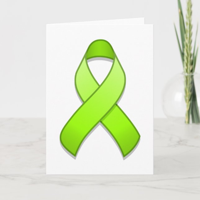 Lime Green Awareness Ribbon Card Karte (Vorderseite)