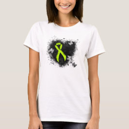 Lime Green Awareness Ribbon Grunge Herz T-Shirt