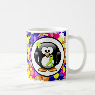 Lime Green Awareness Ribbon Penguin Tasse
